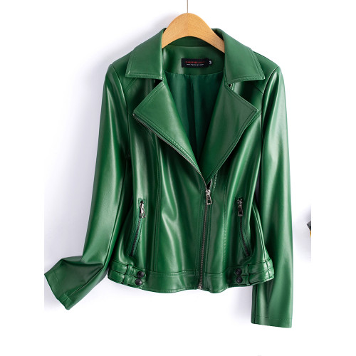 海甯真皮皮衣女短款2025春秋季新款皮夾克氣質修身綿羊皮機車外套 海甯真皮皮衣女短款2025春秋季新款皮夾克氣質修身綿羊皮機車外套