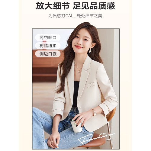 黑色西裝外套女春秋2025新款休閒修身氣質小個子短款女士西服上衣 黑色西裝外套女春秋2025新款休閒修身氣質小個子短款女士西服上衣