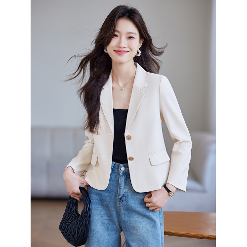 黑色西裝外套女春秋2025新款休閒修身氣質小個子短款女士西服上衣 黑色西裝外套女春秋2025新款休閒修身氣質小個子短款女士西服上衣