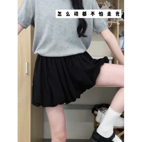 白色花苞短褲女裙褲夏季大碼胖mm高腰顯瘦A字半身裙泡泡燈籠短褲 白色花苞短褲女裙褲夏季大碼胖mm高腰顯瘦A字半身裙泡泡燈籠短褲