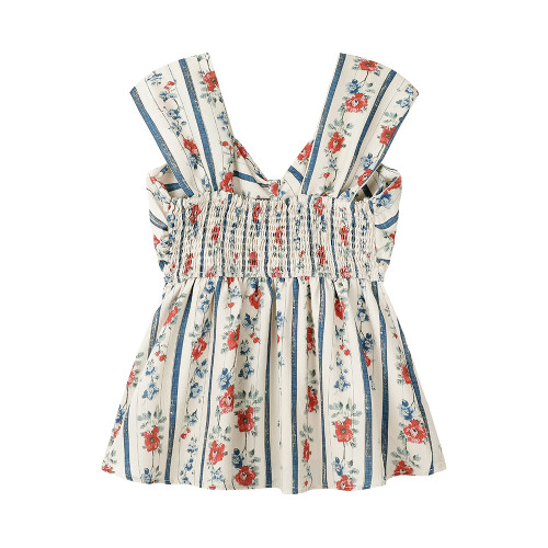 XinmonLee法式復古設計小衆碎花小衫夏季新款女洋氣減齡顯瘦背心