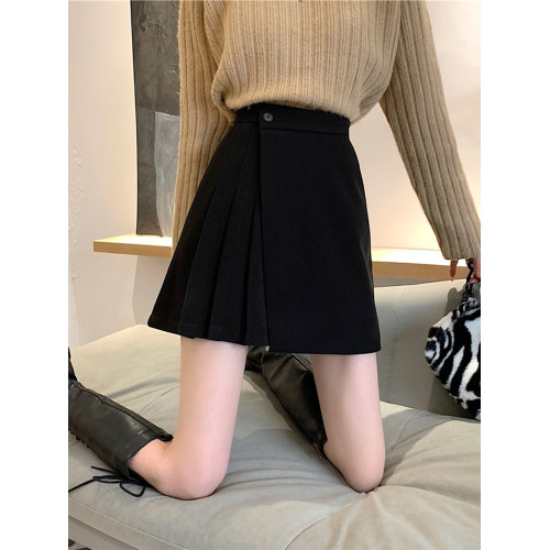 胖妹妹大碼毛呢百褶短裙不規則小衆梨形身材秋季新款呢子半身裙女 胖妹妹大碼毛呢百褶短裙不規則小衆梨形身材秋季新款呢子半身裙女