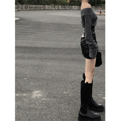 大碼辣妹皮裙半身裙女春秋2025高腰黑色包臀裙A字短裙PU皮裙子 大碼辣妹皮裙半身裙女春秋2025高腰黑色包臀裙A字短裙PU皮裙子