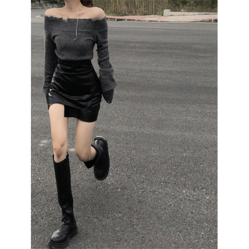 大碼辣妹皮裙半身裙女春秋2025高腰黑色包臀裙A字短裙PU皮裙子 大碼辣妹皮裙半身裙女春秋2025高腰黑色包臀裙A字短裙PU皮裙子