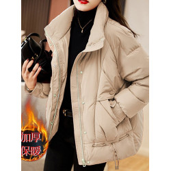 大碼紅色短款嘉興平湖羽絨服2025女款新款胖mm棉衣棉服女外套冬季