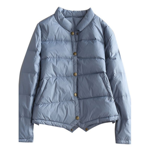 外單日系~白鴨絨秋冬季女立領單排釦小個子襯衫羽絨服 外單日系~白鴨絨秋冬季女立領單排釦小個子襯衫羽絨服