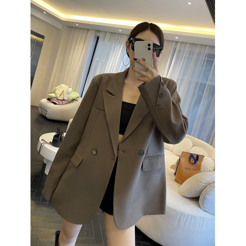 西裝外套女百搭小個子咖色上衣2025年春秋季韓版新款休閒寬松西服 西裝外套女百搭小個子咖色上衣2025年春秋季韓版新款休閒寬松西服