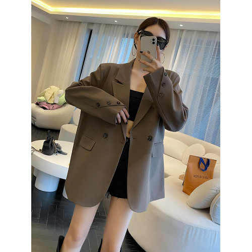 西裝外套女百搭小個子咖色上衣2025年春秋季韓版新款休閒寬松西服 西裝外套女百搭小個子咖色上衣2025年春秋季韓版新款休閒寬松西服