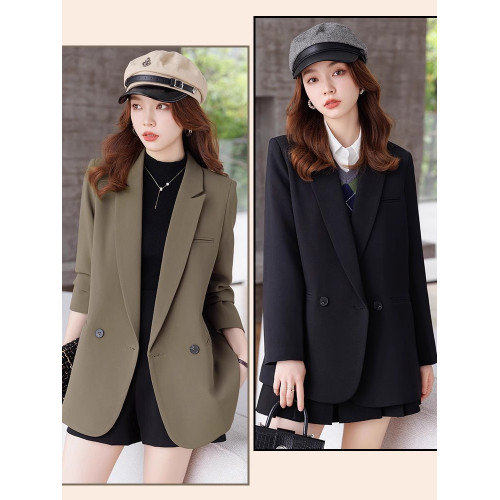 2025新款春秋黑色西裝外套女高級感寬松休閒小個子西服秋冬棉加厚 2025新款春秋黑色西裝外套女高級感寬松休閒小個子西服秋冬棉加厚