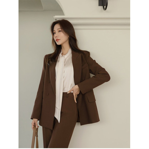 西裝套裝女2025年春秋新款韓版時尚休閒氣質職業裝面試小西服外套 西裝套裝女2025年春秋新款韓版時尚休閒氣質職業裝面試小西服外套