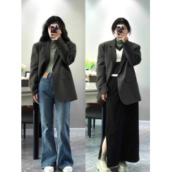 高級感灰色西裝外套女春秋2025新款韓系寬松休閒氣質小西服早秋裝