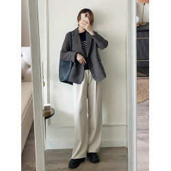 灰色休閒小西裝外套女2025早秋設計感小個子韓系黑西服氣質高級感