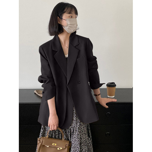 灰色休閒小西裝外套女2025早秋設計感小個子韓系黑西服氣質高級感 灰色休閒小西裝外套女2025早秋設計感小個子韓系黑西服氣質高級感