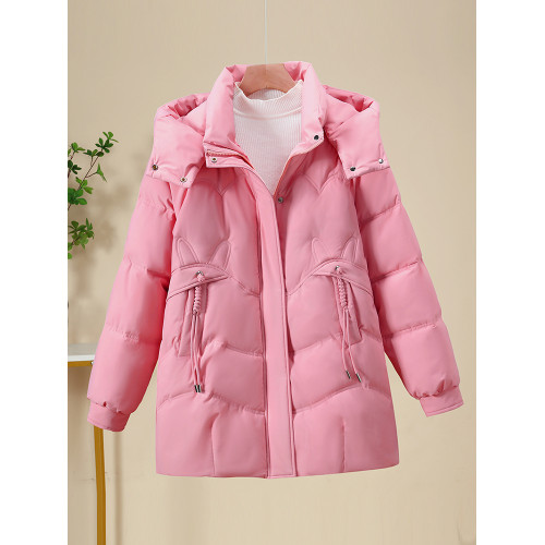 羽絨棉服女中長款2025年新款冬季加厚小個子棉襖寬松洋氣棉衣外套