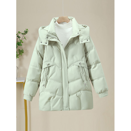 羽絨棉服女中長款2025年新款冬季加厚小個子棉襖寬松洋氣棉衣外套