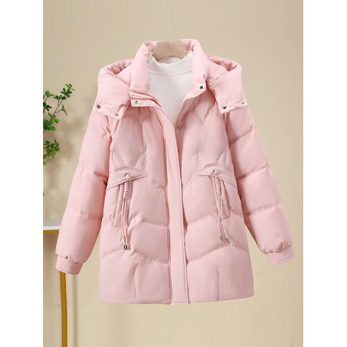 羽絨棉服女中長款2025年新款冬季加厚小個子棉襖寬松洋氣棉衣外套