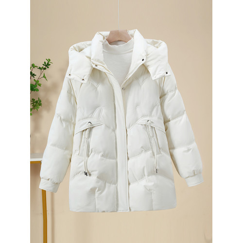 羽絨棉服女中長款2025年新款冬季加厚小個子棉襖寬松洋氣棉衣外套