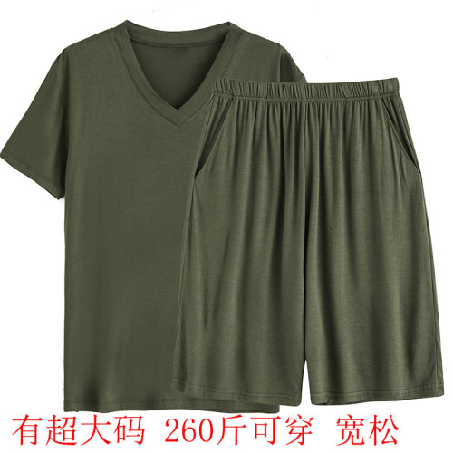 夏季男超肥加大碼寬松短袖五分褲休閒居家運動套裝薄款莫代爾爸爸 夏季男超肥加大碼寬松短袖五分褲休閒居家運動套裝薄款莫代爾爸爸