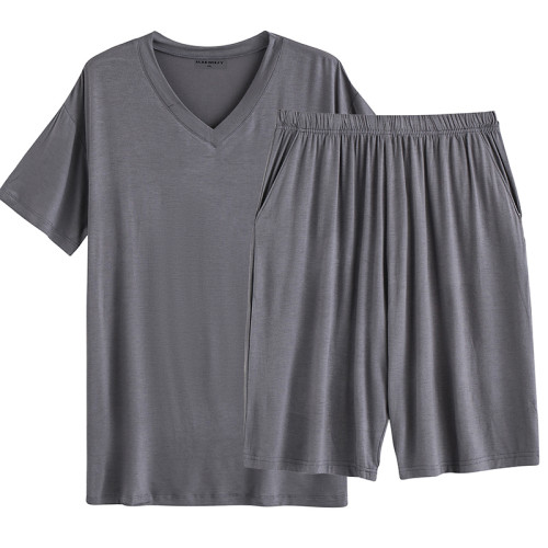 夏季男超肥加大碼寬松短袖五分褲休閒居家運動套裝薄款莫代爾爸爸 夏季男超肥加大碼寬松短袖五分褲休閒居家運動套裝薄款莫代爾爸爸