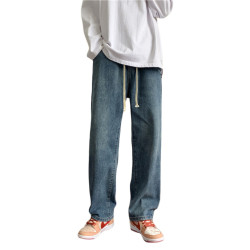 復古水洗直筒牛仔褲男2025秋季新款寬松休閒長褲高街潮牌男生褲子