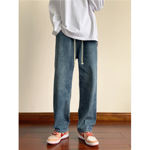 復古水洗直筒牛仔褲男2025秋季新款寬松休閒長褲高街潮牌男生褲子 復古水洗直筒牛仔褲男2025秋季新款寬松休閒長褲高街潮牌男生褲子