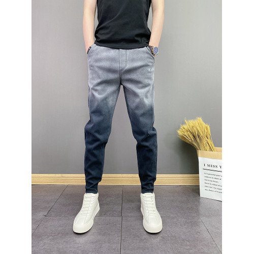 春秋季潮牌韓版漸變高級百搭修身顯瘦男士水洗休閒小腳痞帥牛仔褲 春秋季潮牌韓版漸變高級百搭修身顯瘦男士水洗休閒小腳痞帥牛仔褲