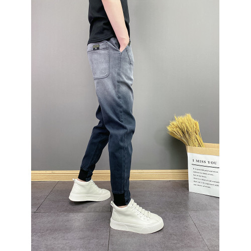 春秋季潮牌韓版漸變高級百搭修身顯瘦男士水洗休閒小腳痞帥牛仔褲 春秋季潮牌韓版漸變高級百搭修身顯瘦男士水洗休閒小腳痞帥牛仔褲