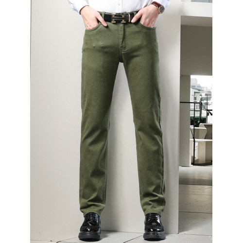 秋冬季彈力牛仔褲男直筒修身青年百搭休閒褲2025新款上班長褲軍綠 秋冬季彈力牛仔褲男直筒修身青年百搭休閒褲2025新款上班長褲軍綠