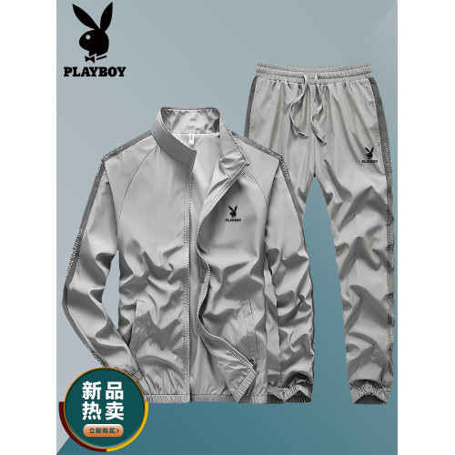 花花公子新款休閒套裝男春秋季潮流時尚外套青年跑步運動服兩件套 花花公子新款休閒套裝男春秋季潮流時尚外套青年跑步運動服兩件套