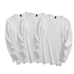 3件裝】秋季男士長袖T恤潮ins純色韓版日常秋衣上衣服體恤打底衫T