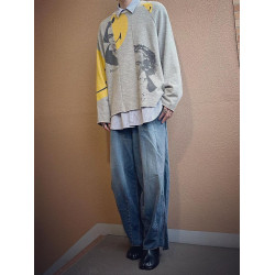 Needles蝴蝶褲歐美日系潮牌男女同款寬松休閒濶腿重磅水洗牛仔褲