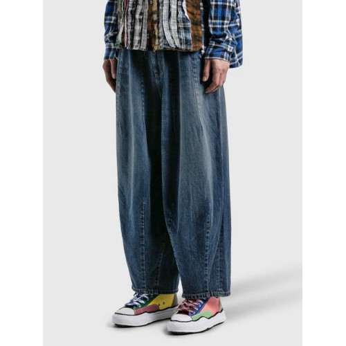 Needles蝴蝶褲歐美日系潮牌男女同款寬松休閒濶腿重磅水洗牛仔褲