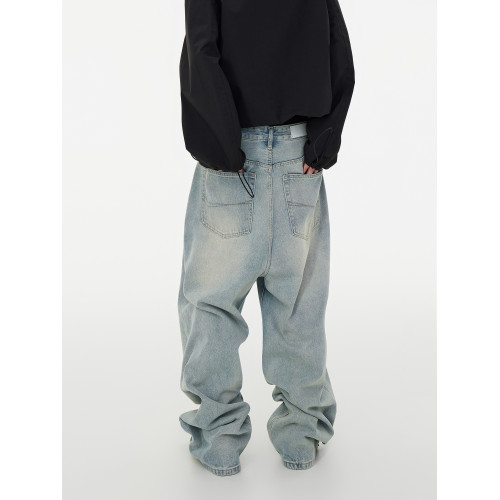 ASTT 24S/S 套色雪花洗做舊濶腿廓形Baggy寬松牛仔拖地長褲vibe風 ASTT 24S/S 套色雪花洗做舊濶腿廓形Baggy寬松牛仔拖地長褲vibe風