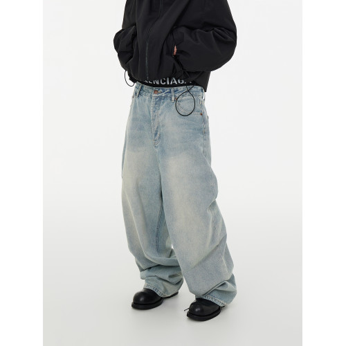 ASTT 24S/S 套色雪花洗做舊濶腿廓形Baggy寬松牛仔拖地長褲vibe風 ASTT 24S/S 套色雪花洗做舊濶腿廓形Baggy寬松牛仔拖地長褲vibe風