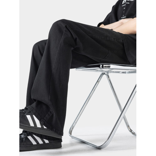 美式黃泥染牛仔褲男春季潮牌vibe加長版做舊直筒長褲彎刀微喇褲子 美式黃泥染牛仔褲男春季潮牌vibe加長版做舊直筒長褲彎刀微喇褲子