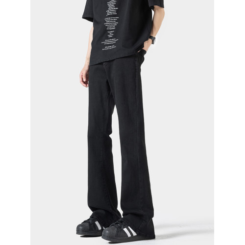 美式黃泥染牛仔褲男春季潮牌vibe加長版做舊直筒長褲彎刀微喇褲子 美式黃泥染牛仔褲男春季潮牌vibe加長版做舊直筒長褲彎刀微喇褲子