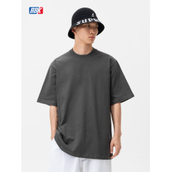 重磅280g 純色T恤 bboy寬松 淨色小領口純棉 打底短袖 街舞嘻哈