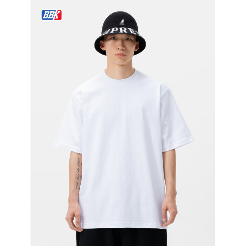 重磅280g 純色T恤 bboy寬松 淨色小領口純棉 打底短袖 街舞嘻哈