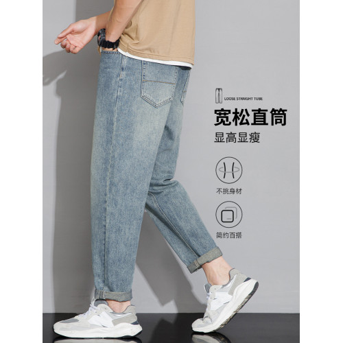 迴力牛仔褲男士2025新款秋冬季加絨潮牌寬松直筒男生百搭休閒長褲 迴力牛仔褲男士2025新款秋冬季加絨潮牌寬松直筒男生百搭休閒長褲