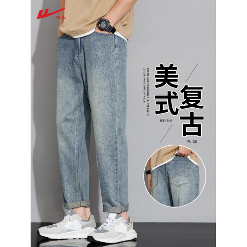 迴力牛仔褲男士2025新款秋冬季加絨潮牌寬松直筒男生百搭休閒長褲 迴力牛仔褲男士2025新款秋冬季加絨潮牌寬松直筒男生百搭休閒長褲