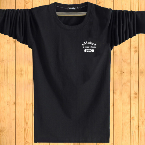 秋款長袖t恤男中年加肥大碼肥佬寬松舒適上衣圓領純棉秋衣打底杉