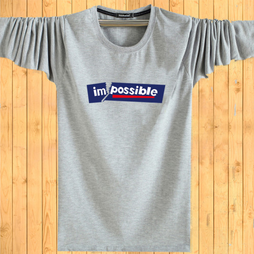 秋款長袖t恤男中年加肥大碼肥佬寬松舒適上衣圓領純棉秋衣打底杉