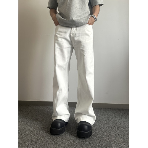 TUIMAO 春秋純白色高級感濶腿長褲休閒百搭垂感直筒牛仔褲男 TUIMAO 春秋純白色高級感濶腿長褲休閒百搭垂感直筒牛仔褲男