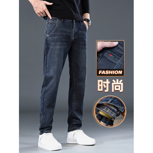 牛仔褲男士秋冬款寬松直筒2025新款加絨高級修身彈力休閒長褲秋季 牛仔褲男士秋冬款寬松直筒2025新款加絨高級修身彈力休閒長褲秋季