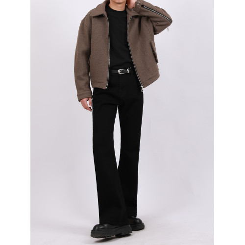 SEROEVER cleanfit微喇百搭黑色簡約高彈力vibe復古顯高牛仔褲男 SEROEVER cleanfit微喇百搭黑色簡約高彈力vibe復古顯高牛仔褲男