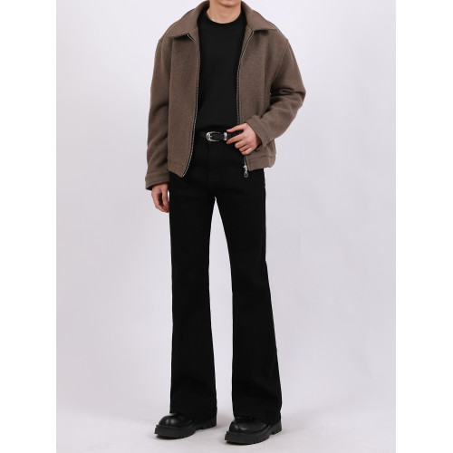 SEROEVER cleanfit微喇百搭黑色簡約高彈力vibe復古顯高牛仔褲男 SEROEVER cleanfit微喇百搭黑色簡約高彈力vibe復古顯高牛仔褲男