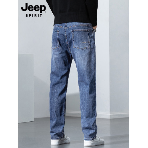 吉普官方男士牛仔褲寬松直筒2025新款秋冬季加絨加厚濶腿休閒長褲 吉普官方男士牛仔褲寬松直筒2025新款秋冬季加絨加厚濶腿休閒長褲