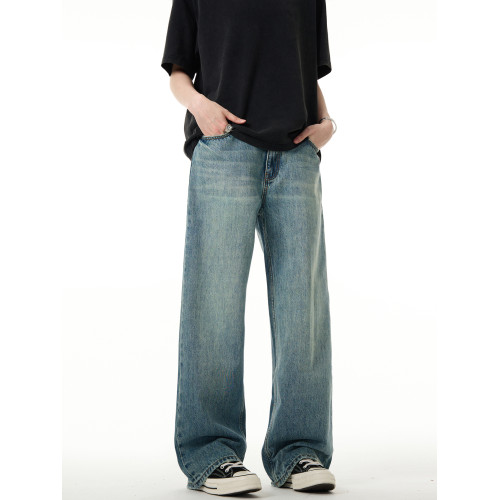 MADWITCH美式復古cleanfit基礎款水洗牛仔褲男女休閒做舊直筒褲子 MADWITCH美式復古cleanfit基礎款水洗牛仔褲男女休閒做舊直筒褲子