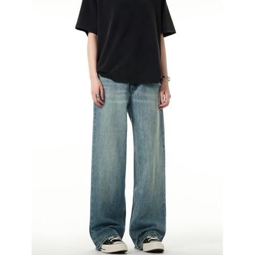 MADWITCH美式復古cleanfit基礎款水洗牛仔褲男女休閒做舊直筒褲子 MADWITCH美式復古cleanfit基礎款水洗牛仔褲男女休閒做舊直筒褲子