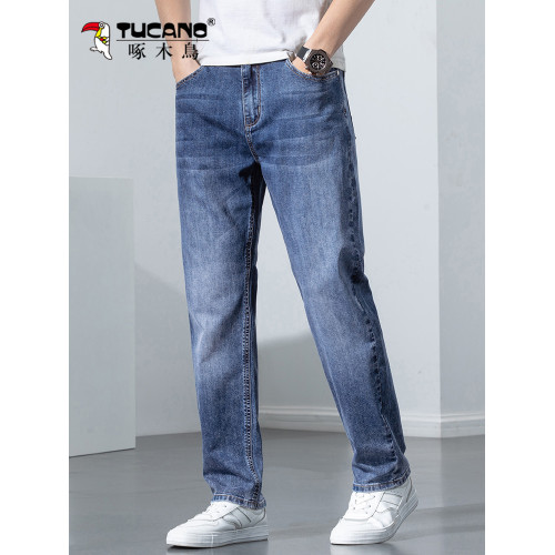 2025新款秋冬季啄木鳥牛仔褲男士寬松直筒商務休閒百搭長褲子男 2025新款秋冬季啄木鳥牛仔褲男士寬松直筒商務休閒百搭長褲子男